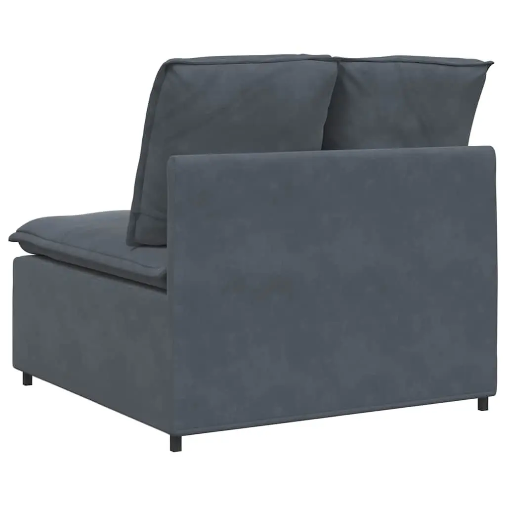 Modular Sofa Centre Module Dark Grey 100cm Velvet Upholstery Foam Filling
