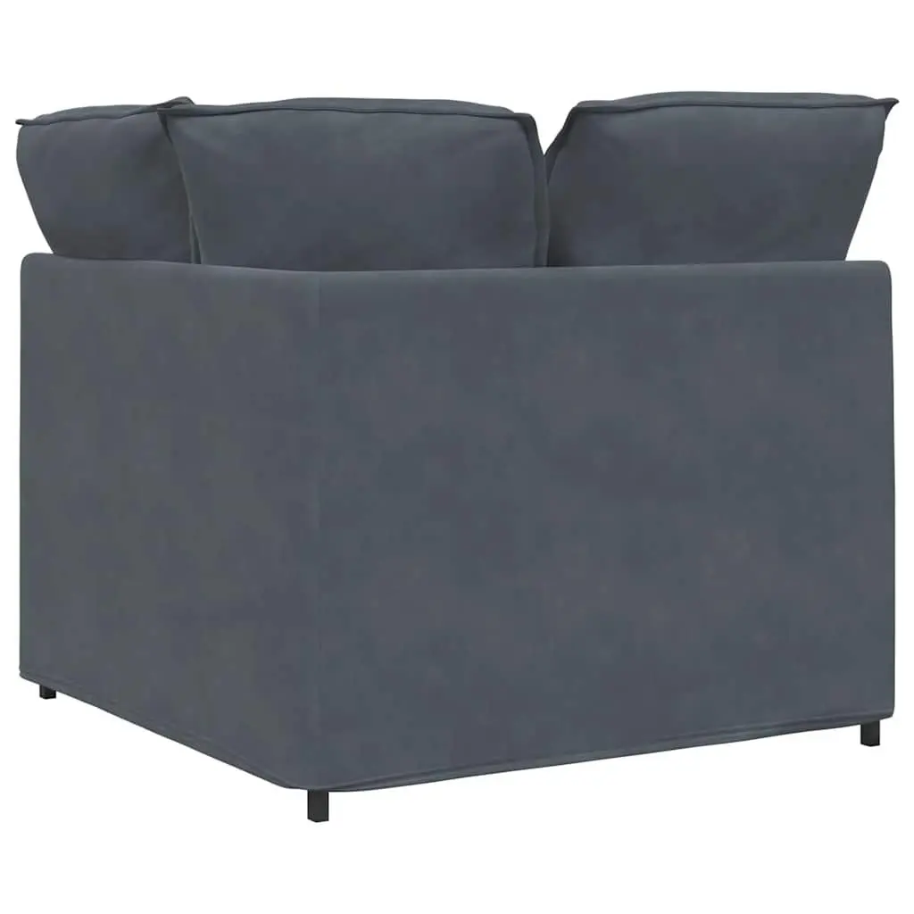 Modular Sofa Corner Unit Grey 100cm Module Velvet Sectional Seating Piece