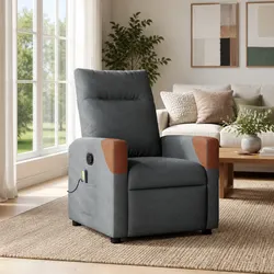 Concise Grey Fabric Massage Recliner Chair with Vibration