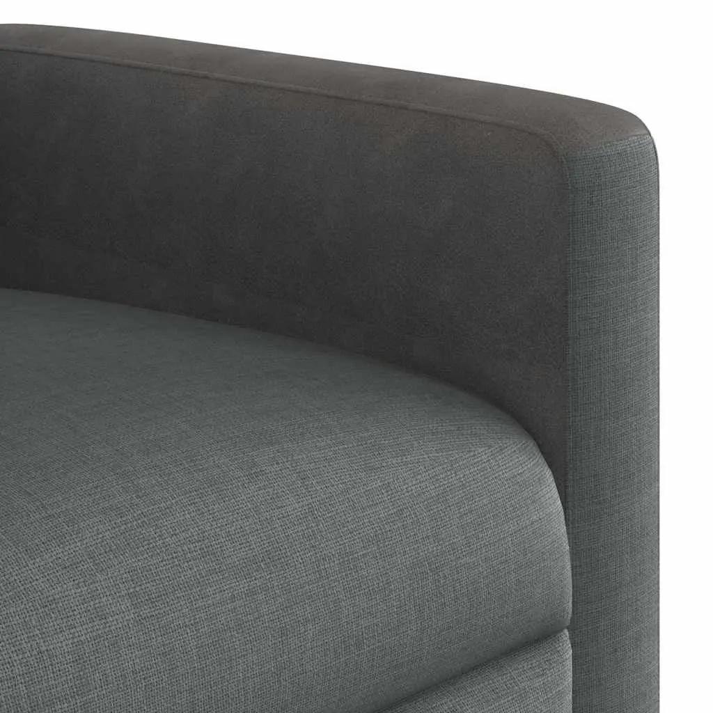 Recliner Chair Grey Fabric Manual Recline Armchair Lounge Seat with Footrest