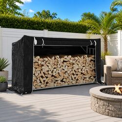 Firewood Rack with Rain Protection