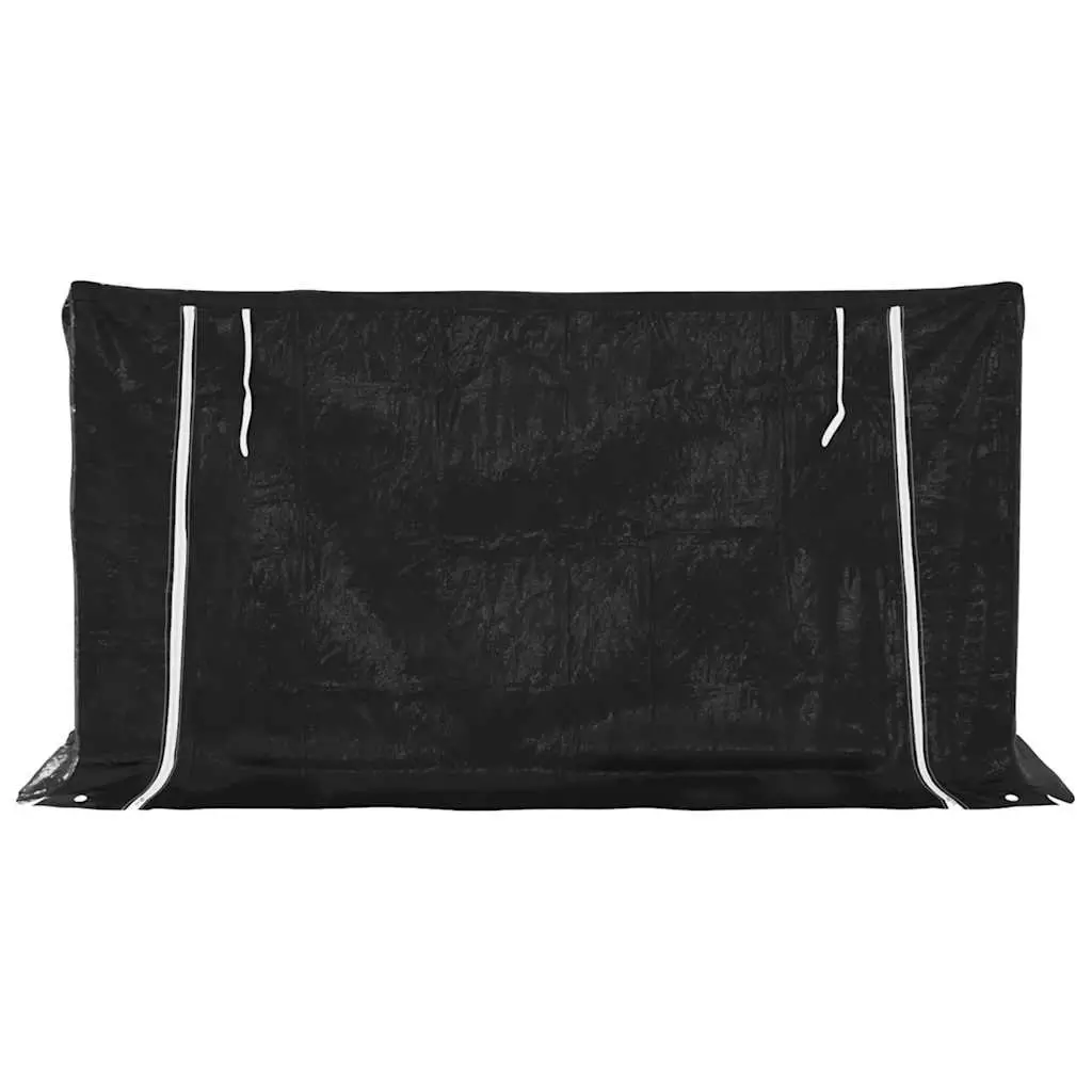 Firewood Rack Black 200.5x80.5x110.5 cm Galvanised Steel with Zippered Rain Cover