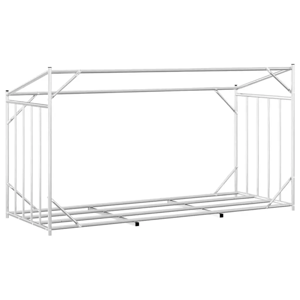 Firewood Rack Black 200.5x80.5x110.5 cm Galvanised Steel with Zippered Rain Cover