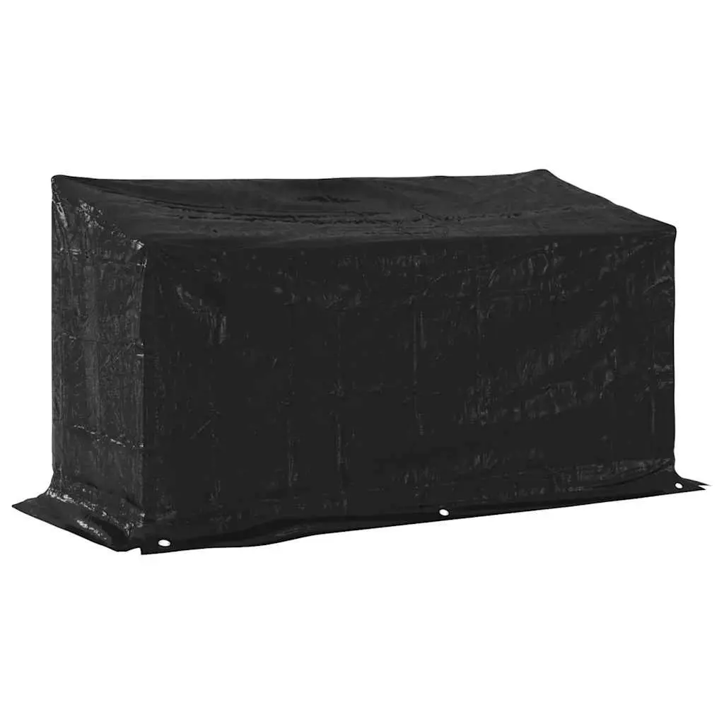 Firewood Rack Black 200.5x80.5x110.5 cm Galvanised Steel with Zippered Rain Cover