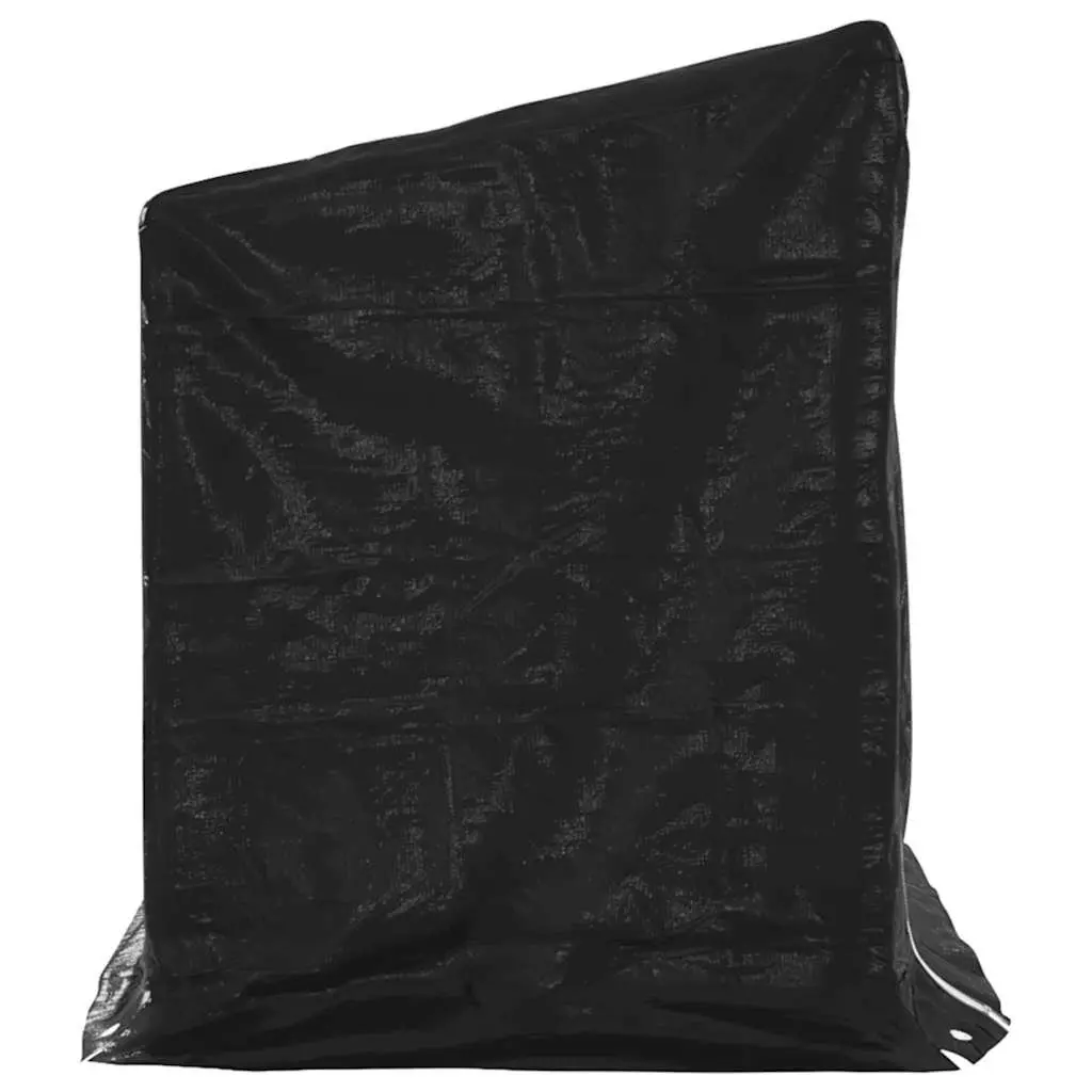 Firewood Rack Black 200.5x80.5x110.5 cm Galvanised Steel with Zippered Rain Cover