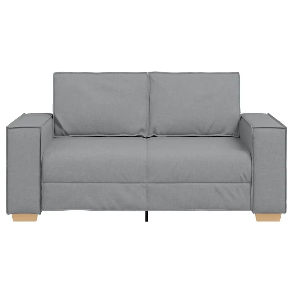 2-Seater Sofa Grey Fabric Living Room Lounge Couch with Wide Armrests
