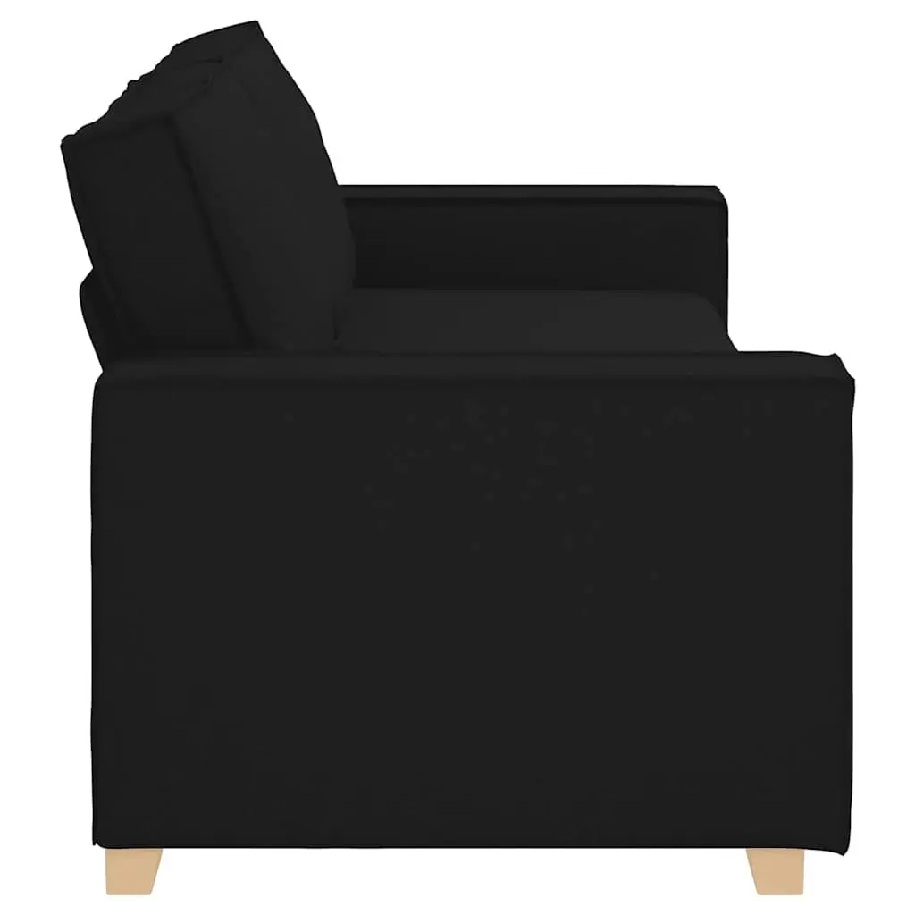 3-Seater Sofa Black Fabric 220x78x84cm Upholstered Thickly Padded Seat and Backrest
