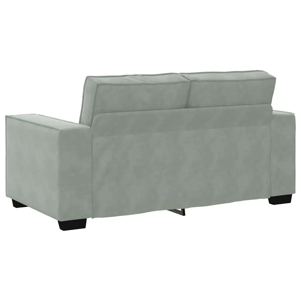 2-Seater Sofa Grey Velvet Upholstered Lounge Couch Living Room Furniture