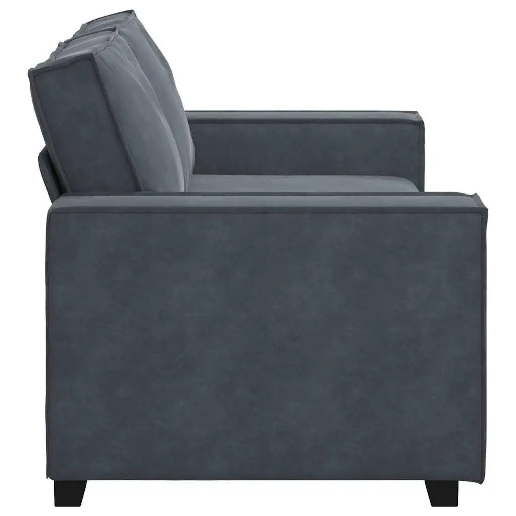 2-Seater Sofa Dark Grey Velvet Living Room Furniture Lounge Couch Padded Seat