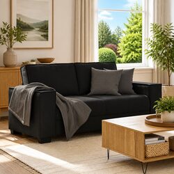 Black Velvet 2-Seater Sofa: Comfort Meets Style