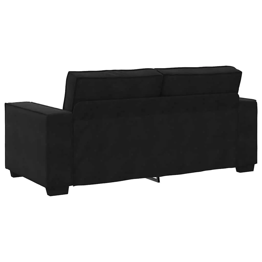 2-Seater Sofa Black Velvet Living Room Lounge Couch Relaxing Furniture