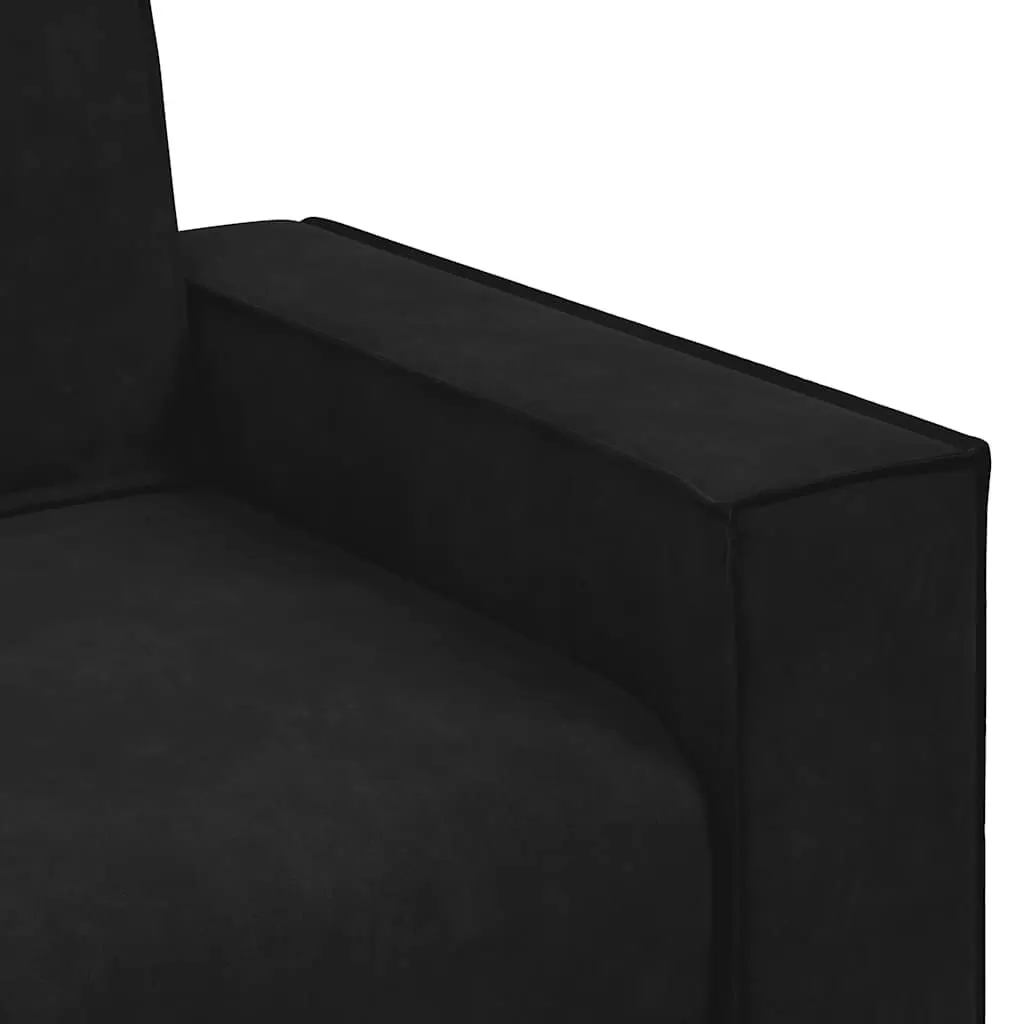 2-Seater Sofa Black Velvet Living Room Lounge Couch Relaxing Furniture
