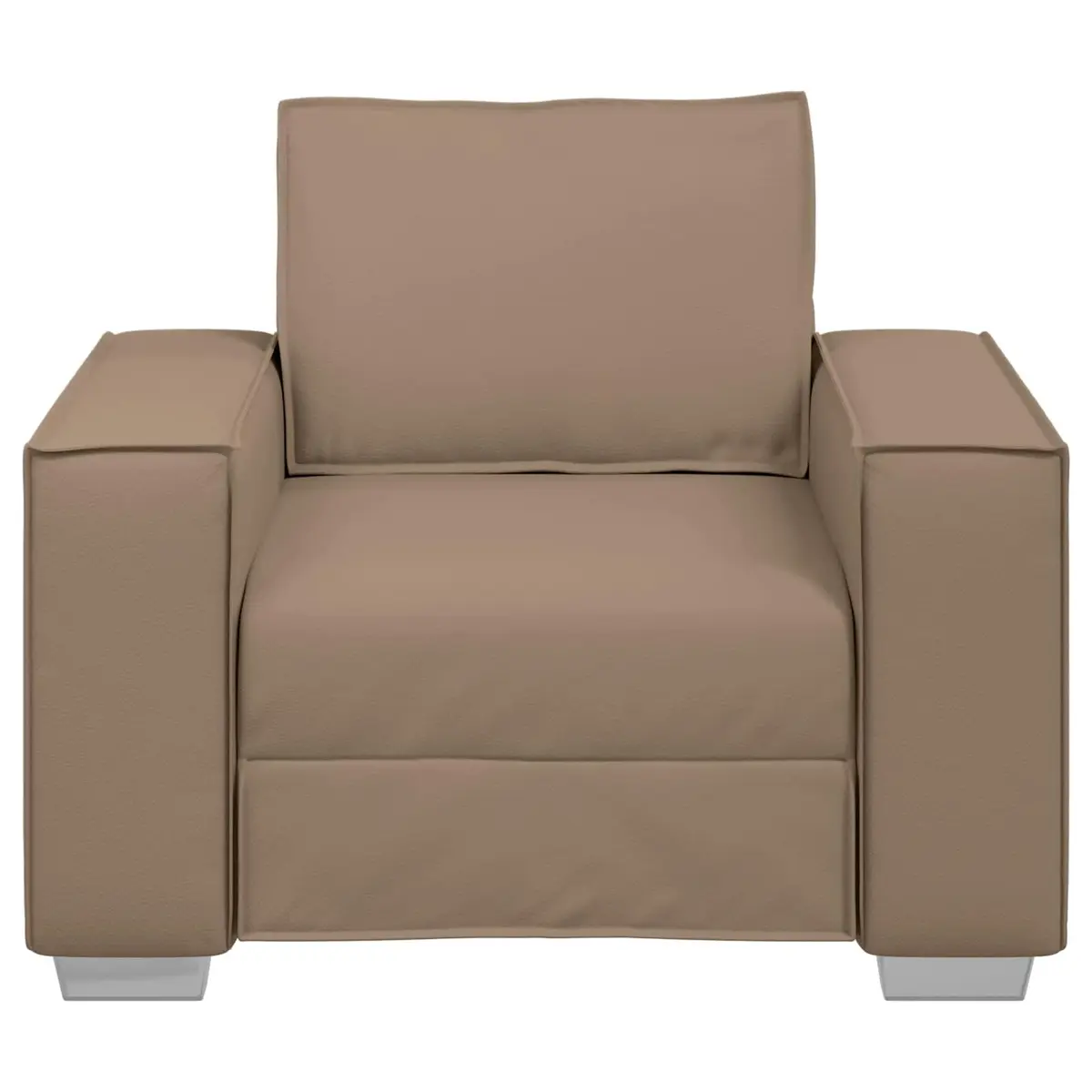 Sofa Chair Brown 100cm Faux Leather Modern Living Room Seating Furniture