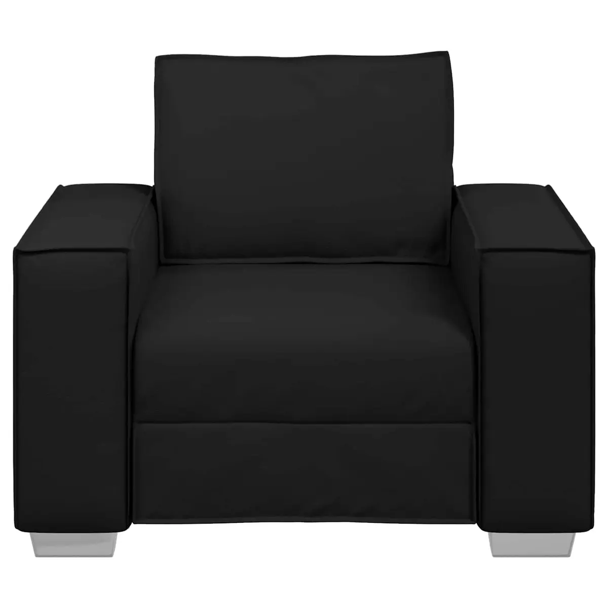 Sofa Chair Black 100cm Modern Faux Leather Seating Lounge Couch Armrest