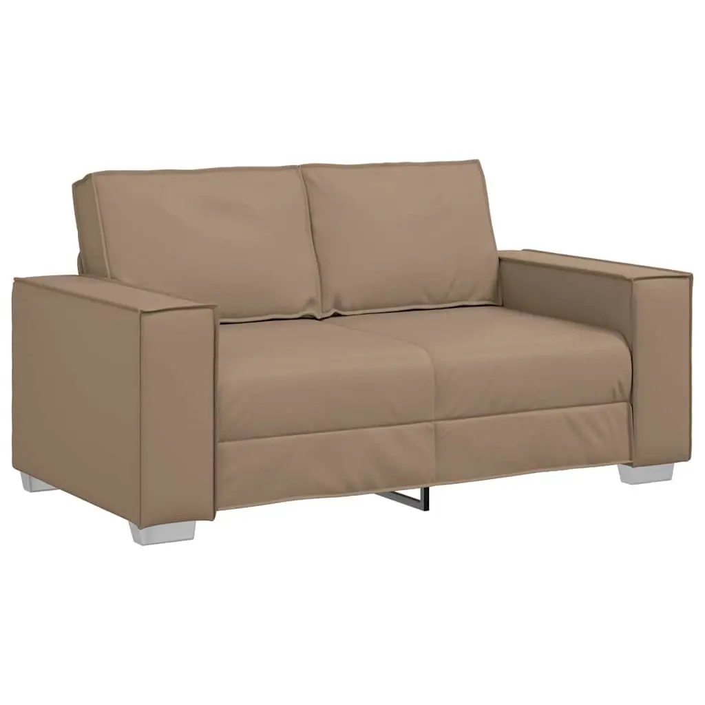 Loveseat Sofa Cappuccino Brown 160 cm Faux Leather 2 Seater Living Room Couch