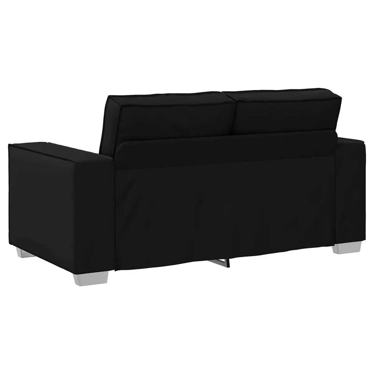 Loveseat Sofa Black 160cm Modern Living Room Furniture Faux Leather Compact