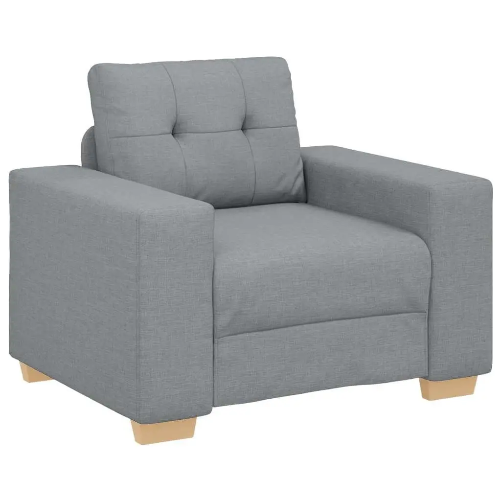 Grey Fabric Sofa Chair Armchair Living Room Bedroom Relaxation Seating