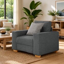 Grey Fabric Sofa Chair - Perfect for Relaxation
