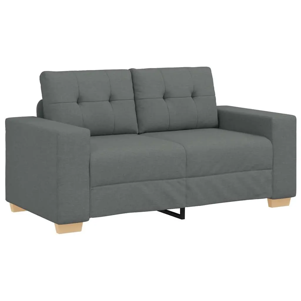 Loveseat Sofa Dark Grey 160x77x82 cm Fabric 2 Seater Living Room Couch