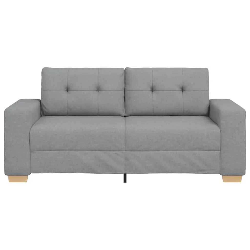 Loveseat Sofa Grey 180x77x82cm Fabric Upholstered Padded Seats Comfortable Couch