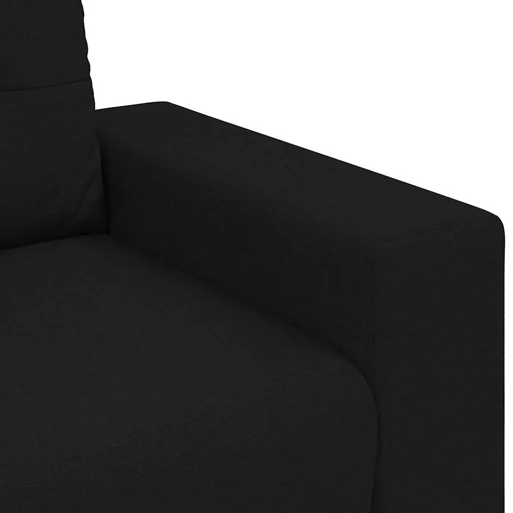 Loveseat Sofa Black 180x77x82cm Fabric Two Seater Relaxation Couch