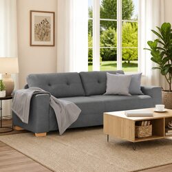 Grey 3-Seater Sofa with Comfortable Seating Options