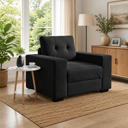Sleek Black Velvet Armchair for Modern Living