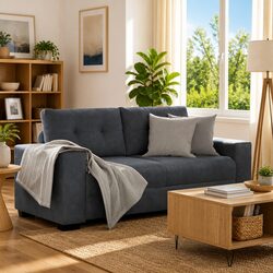 Grey Loveseat Sofa 180x77x82cm for Comfort