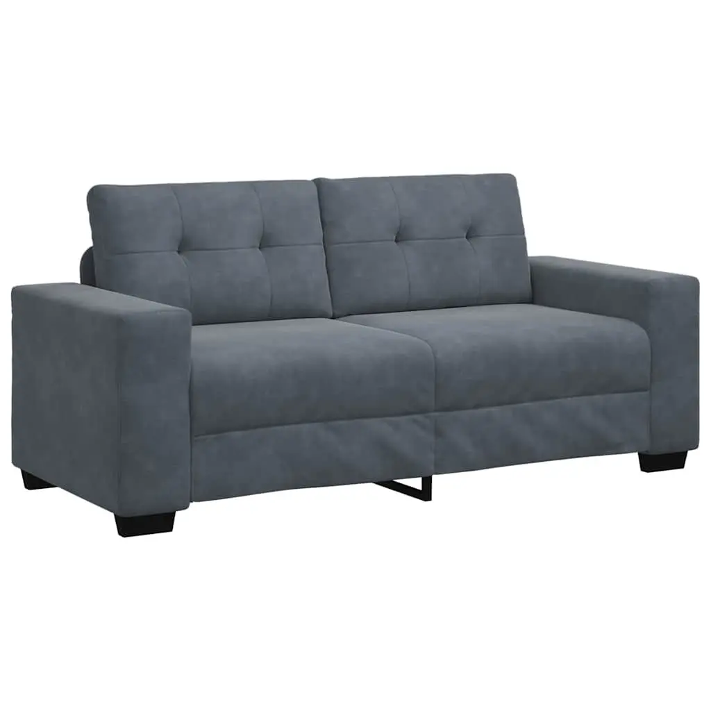 Loveseat Sofa Grey 180x77x82cm Velvet Fabric Thickly Padded Foam Seats Modern Living Room Seating