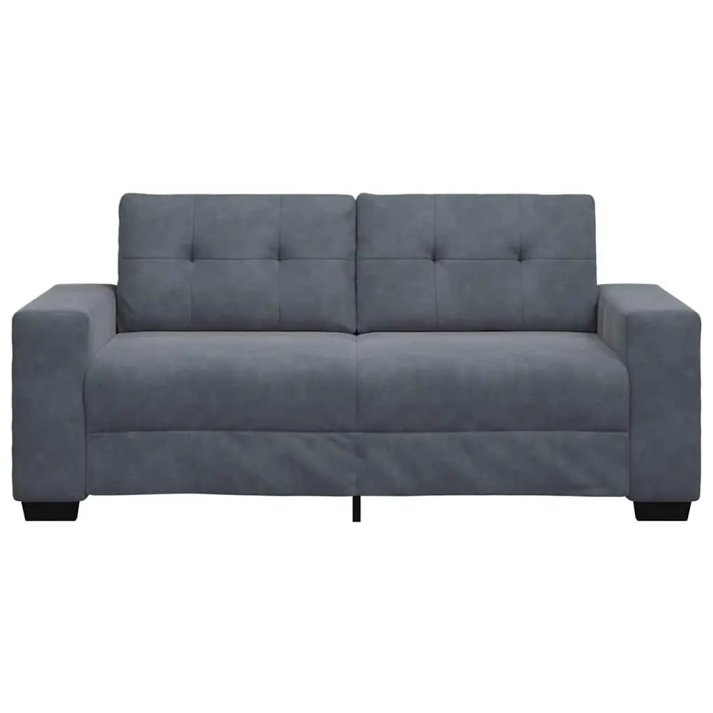 Loveseat Sofa Grey 180x77x82cm Velvet Fabric Thickly Padded Foam Seats Modern Living Room Seating