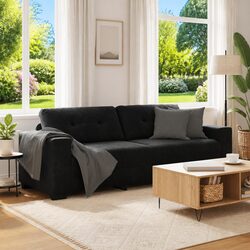 Black Velvet Sofa for Relaxation
