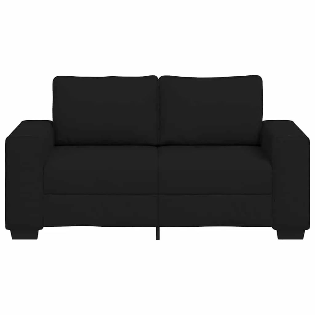 2-Seater Sofa Black Fabric Lounge Living Room Furniture Couch 160x77x82 cm