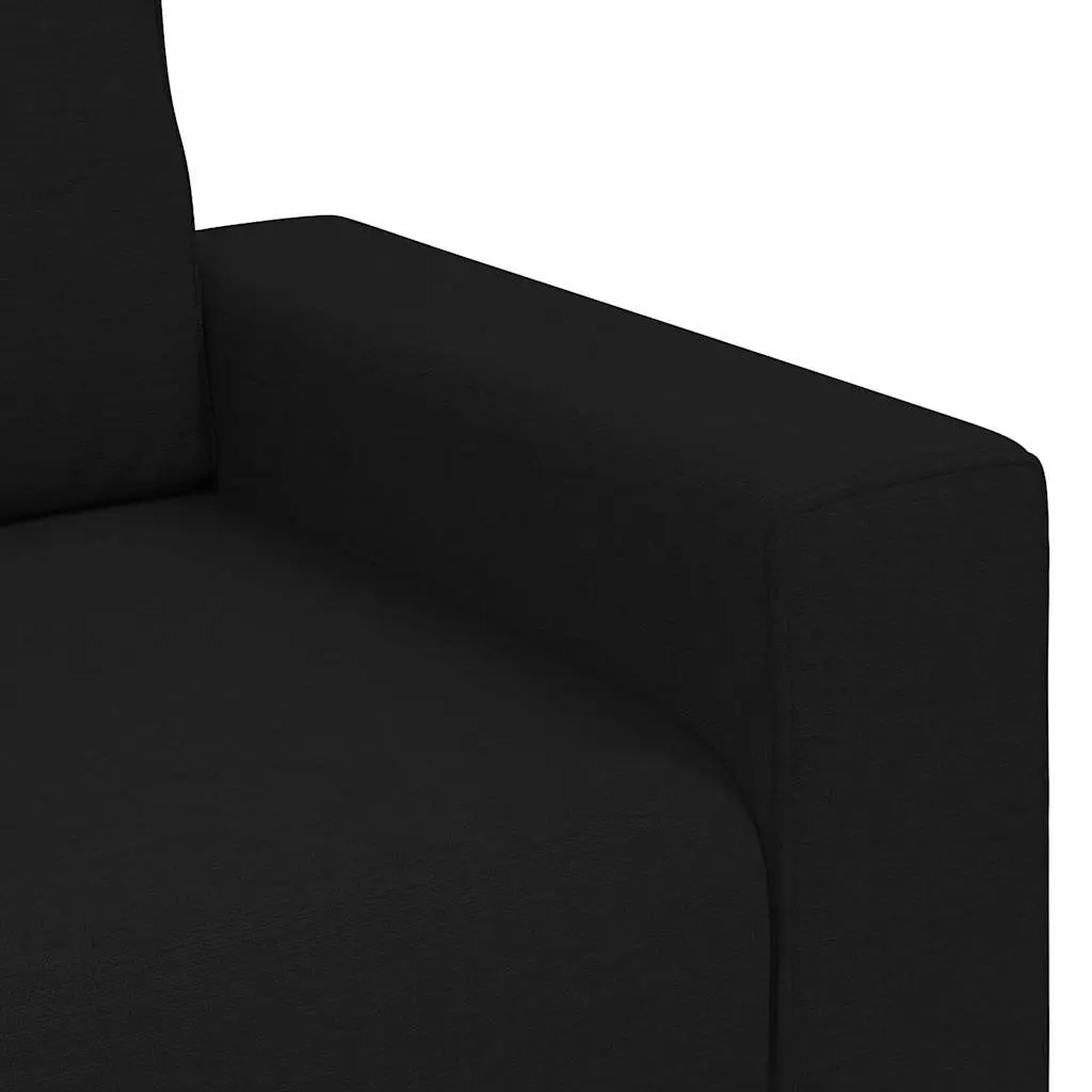 2-Seater Sofa Black Fabric Lounge Living Room Furniture Couch 160x77x82 cm