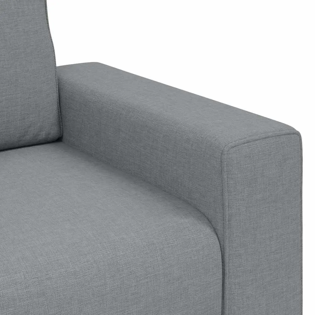 3-Seater Sofa Grey Polyester Fabric Upholstered Wooden and Metal Frame 220x77x82cm