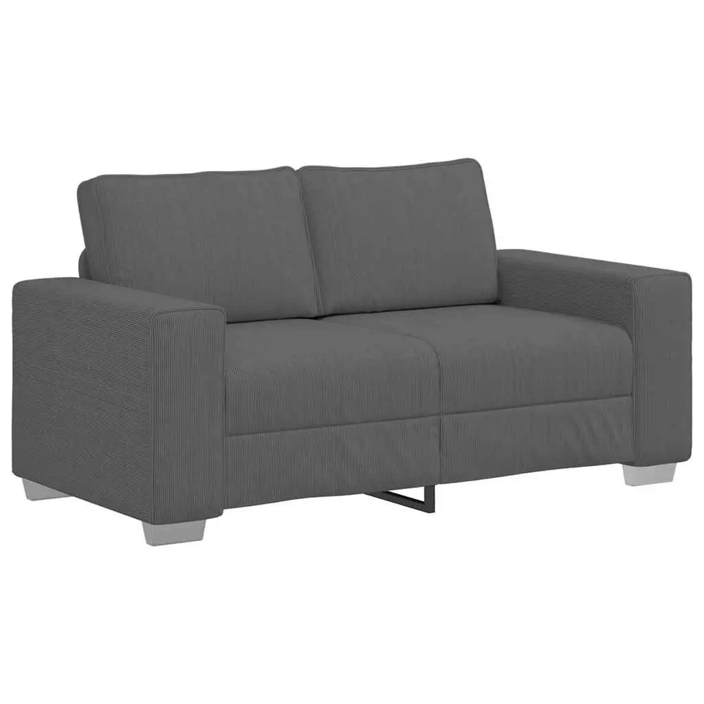 Loveseat Sofa Grey Corduroy Fabric Comfortable Seating Living Room Furniture