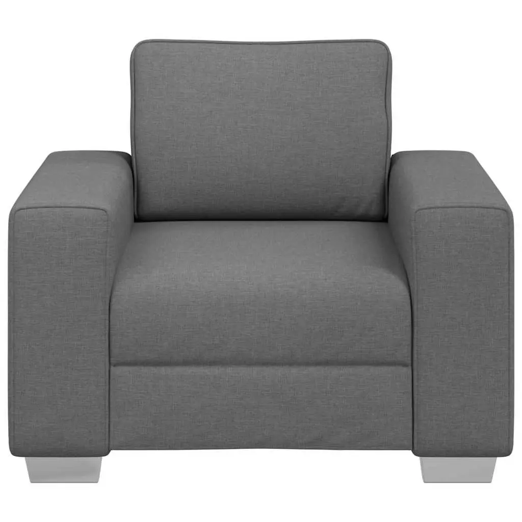 Fabric Sofa Chair Grey 100cm Wide Armrests Modern Lounge Seat