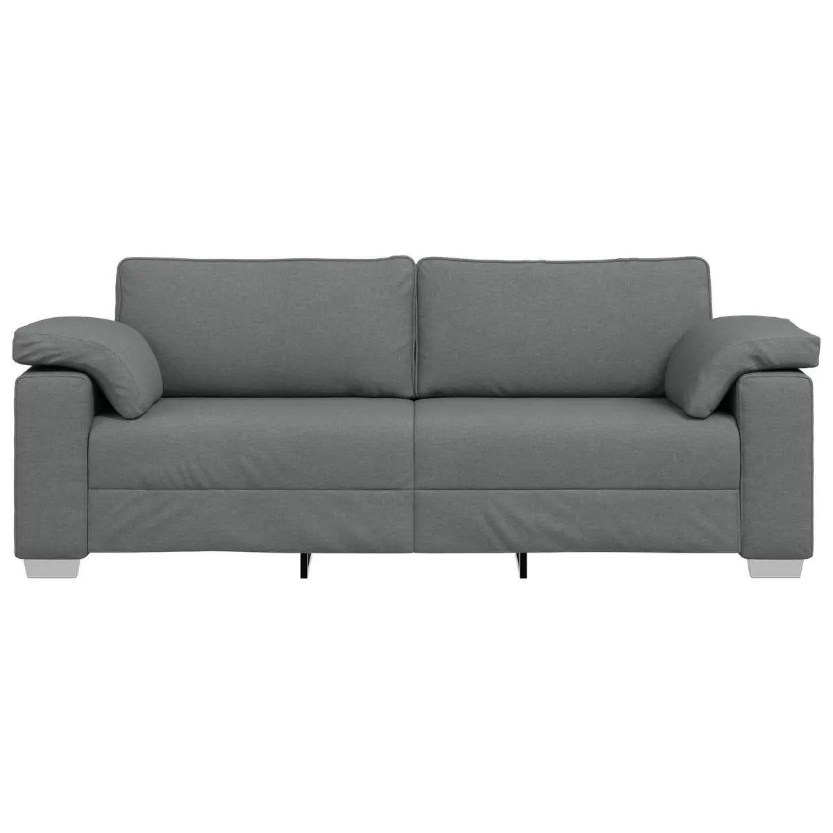 3-Seater Sofa Grey Fabric 220cm Modern Lounge Seat