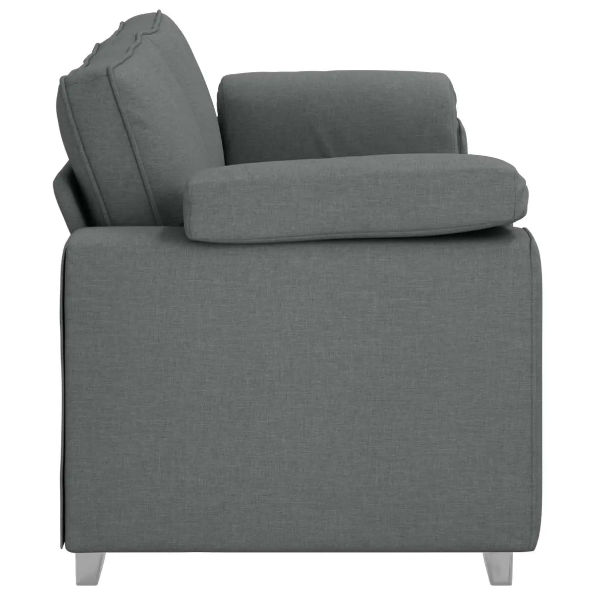 3-Seater Sofa Grey Fabric 220cm Modern Lounge Seat