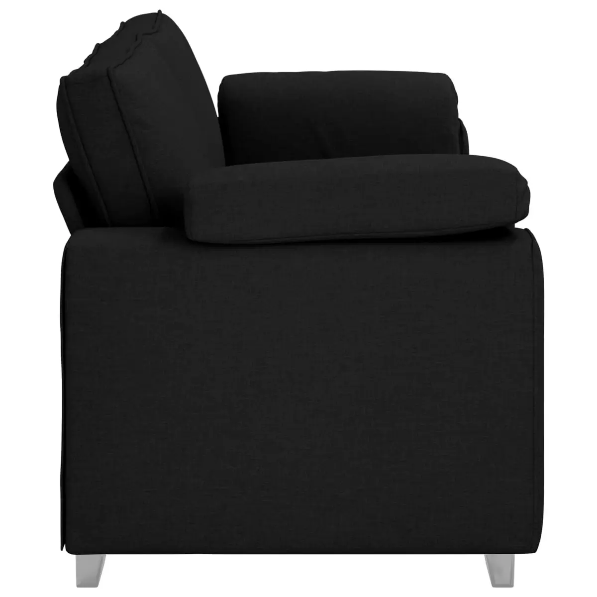 3-Seater Sofa Black 220cm Modern Living Room Couch Fabric Lounge Furniture