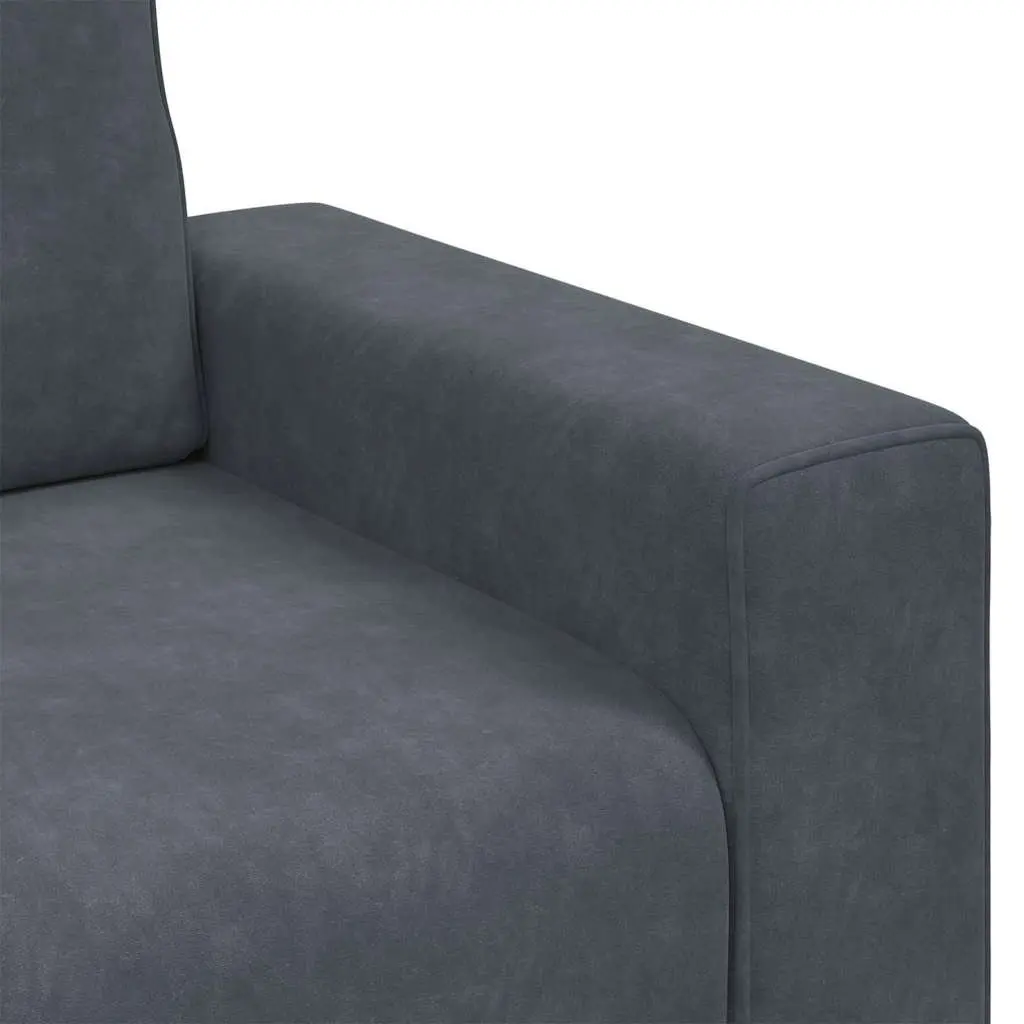 Sofa Chair Dark Grey Velvet Armchair Living Room Bedroom Relaxation Seating