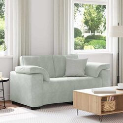 Loveseat Sofa Light Grey Velvet 2 Seater Living Room Couch 160x77x82cm