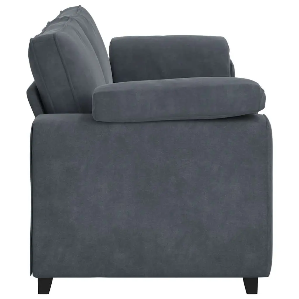 3-Seater Sofa Grey Velvet Living Room Furniture Relaxing Couch 220x77x82cm