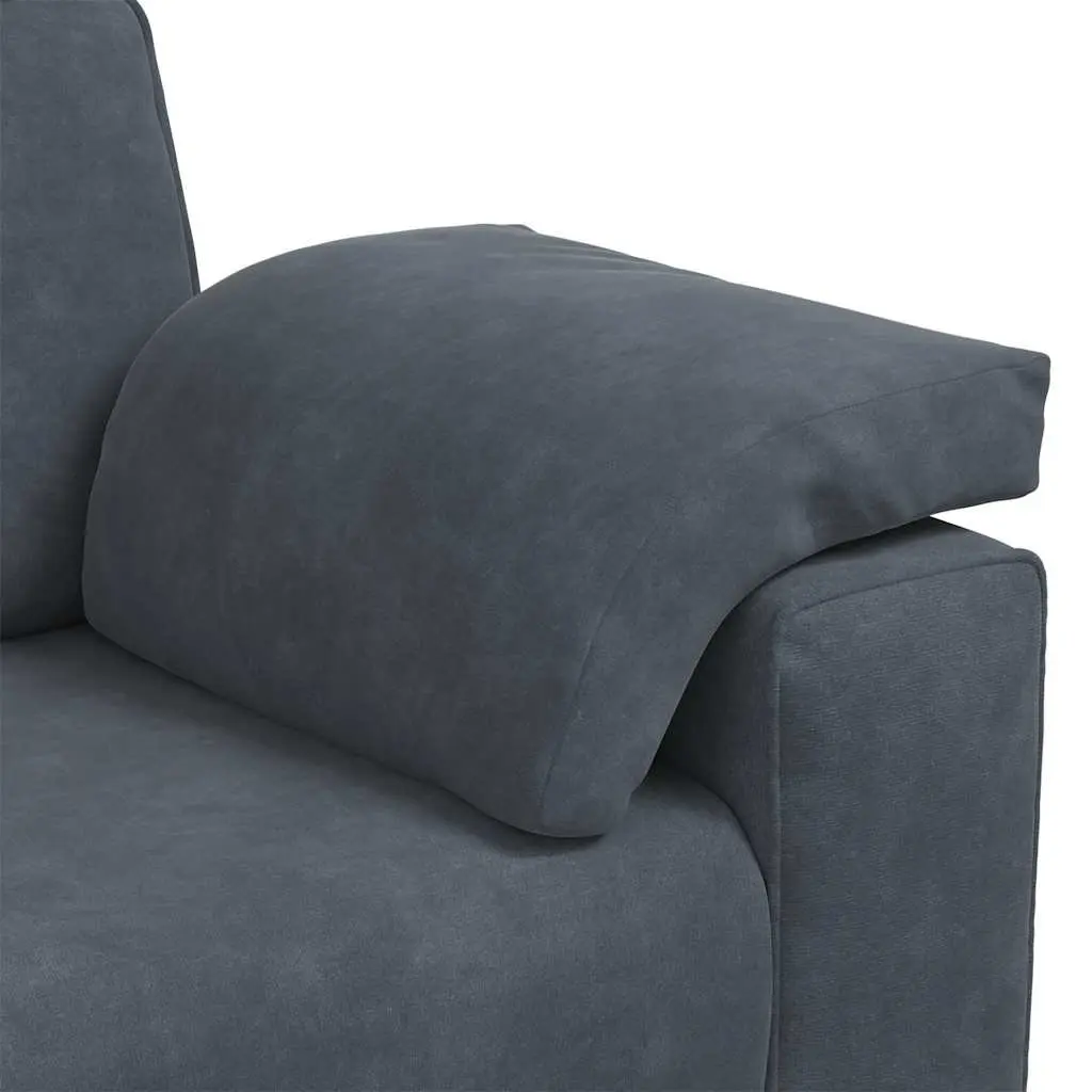 3-Seater Sofa Grey Velvet Living Room Furniture Relaxing Couch 220x77x82cm