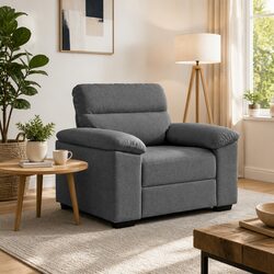 Dark Grey Fabric Sofa Chair 100x81x84 cm Armrest Lounge Seat Living Room
