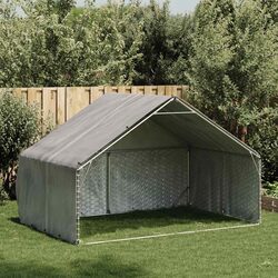 Outdoor Dog Kennel 3x2x1.9m with Roof Cover Galvanised Steel Cage Run