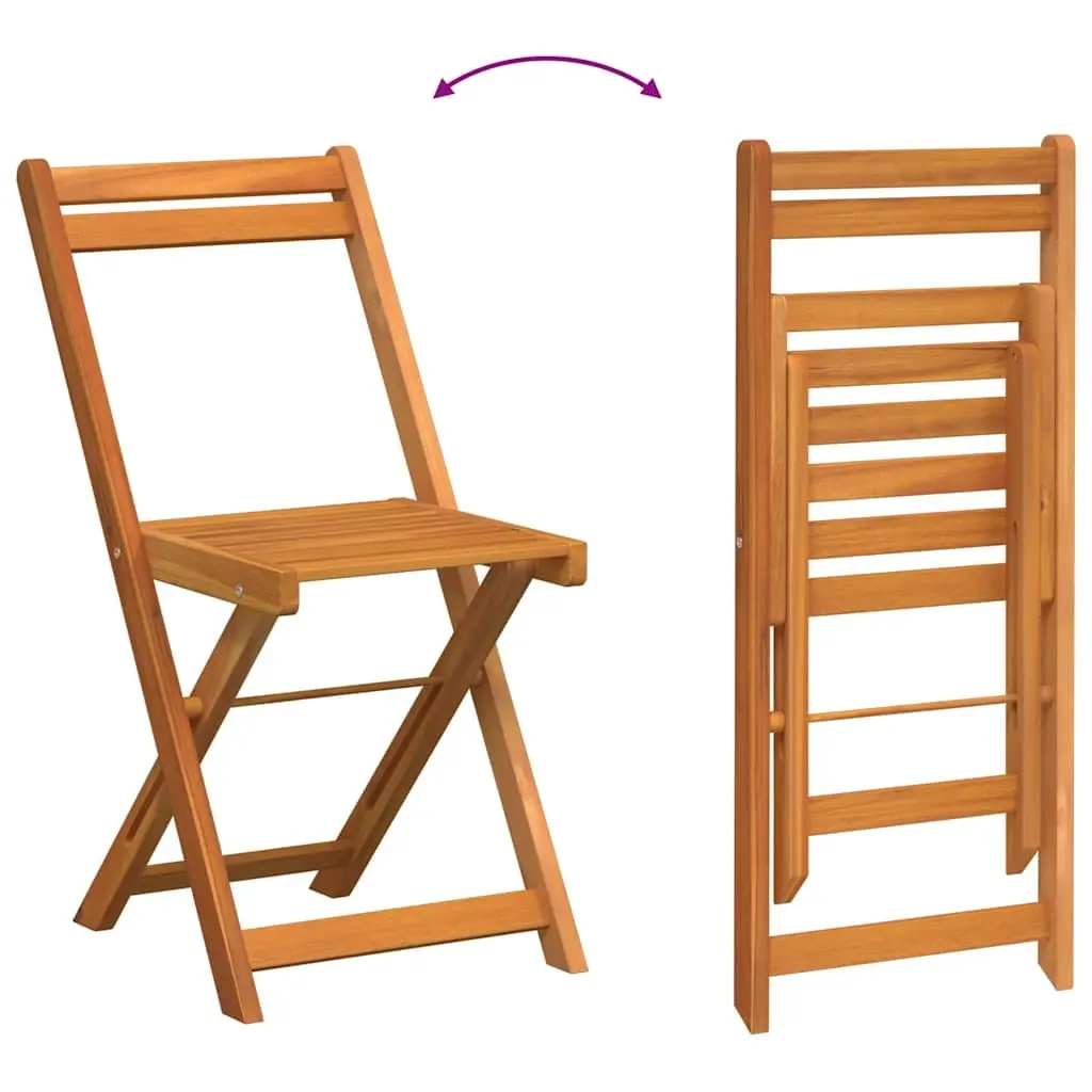 Garden Dining Set 3pcs Outdoor Table Chairs Patio Acacia Wood Backyard Setting