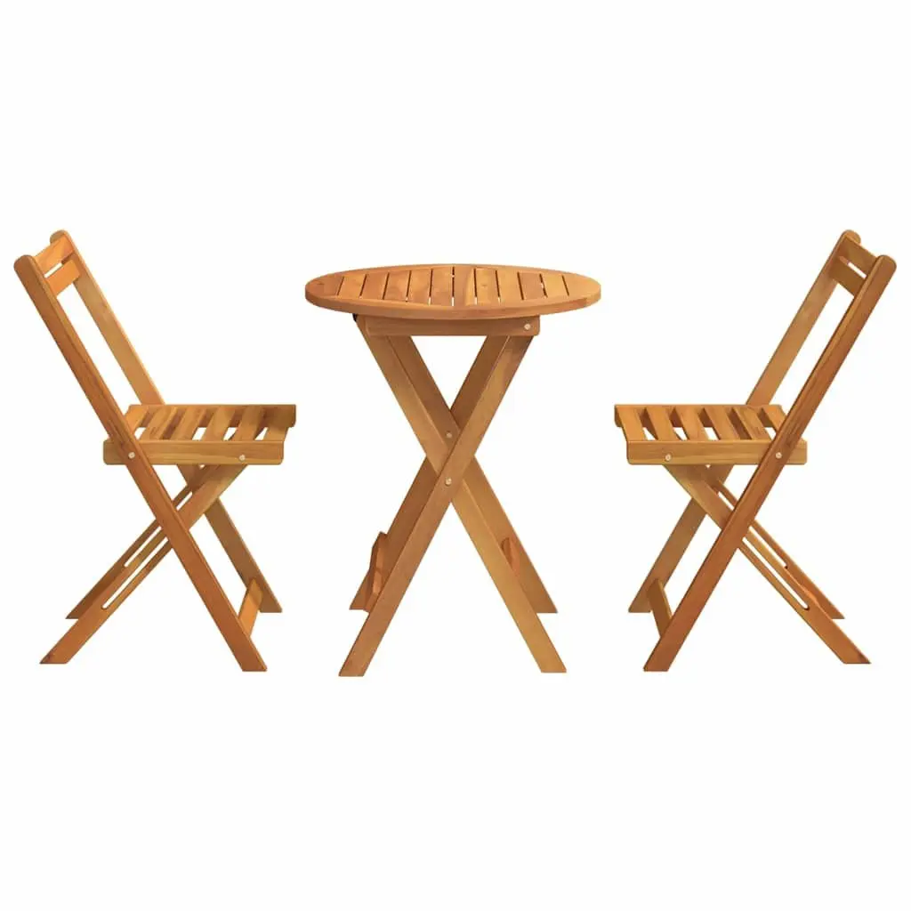 Garden Dining Set 3pcs Outdoor Table Chairs Patio Acacia Wood Backyard Setting