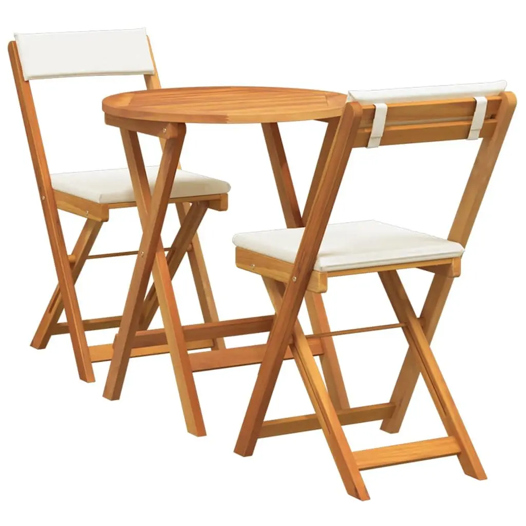 Garden Dining Set 3pcs Outdoor Table Chairs Acacia Wood Patio Furniture Brown