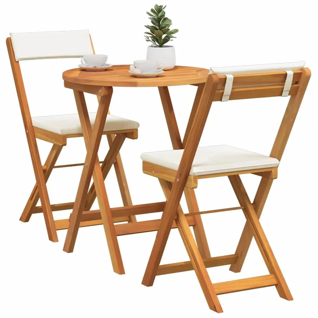 Garden Dining Set 3pcs Outdoor Table Chairs Acacia Wood Patio Furniture Brown