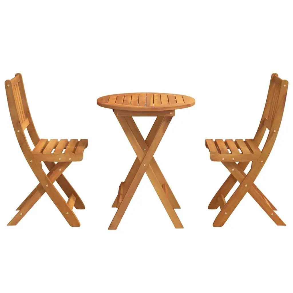 Folding Bistro Set 3 Piece Outdoor Dining Table Chairs Garden Patio Furniture